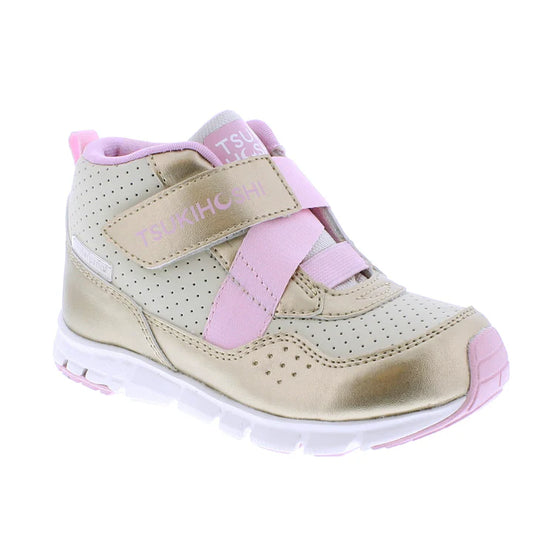 Tsukihoshi Big Kids (Size 1.5-5) Tokyo Sneaker - Gold/Pink