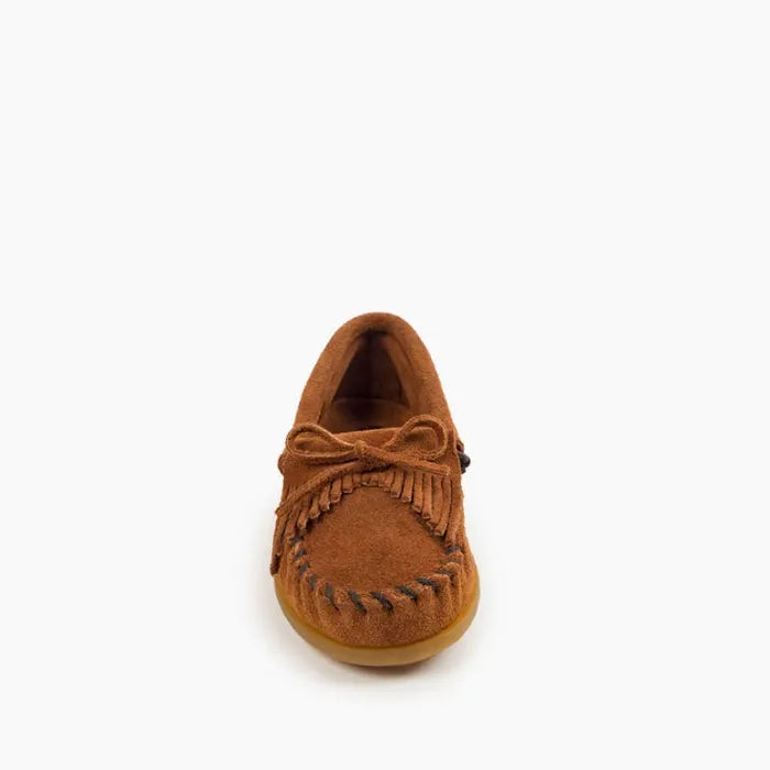 Minnetonka Kid's Kilty Hardsole Slipper - Brown