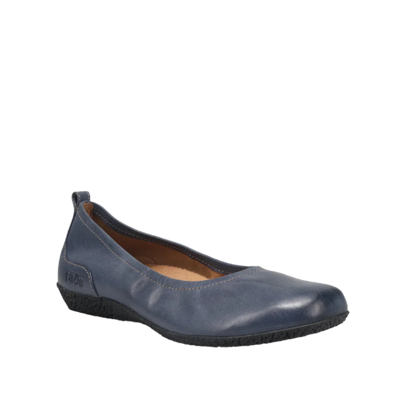 Taos Women's Supportive Chit Chat Slip-On Flat - Petrol Blue Leather