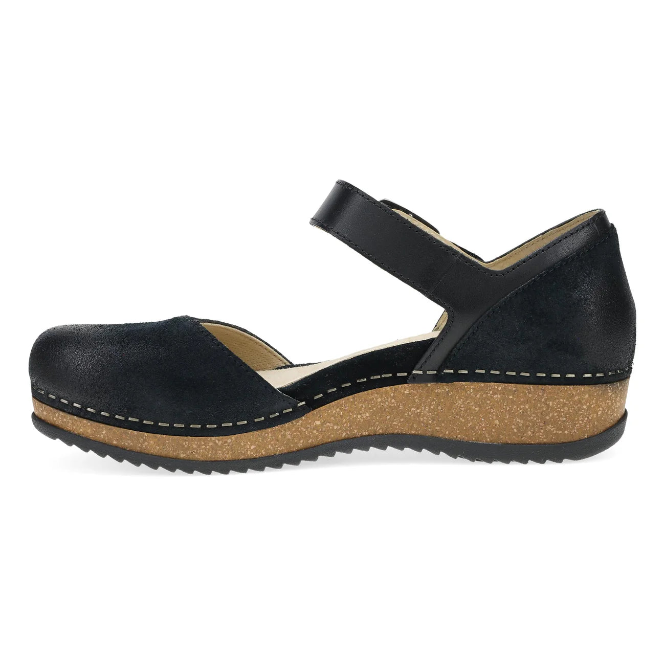 Dansko Women's Mae Mary Jane Clog - Black Burnished Suede