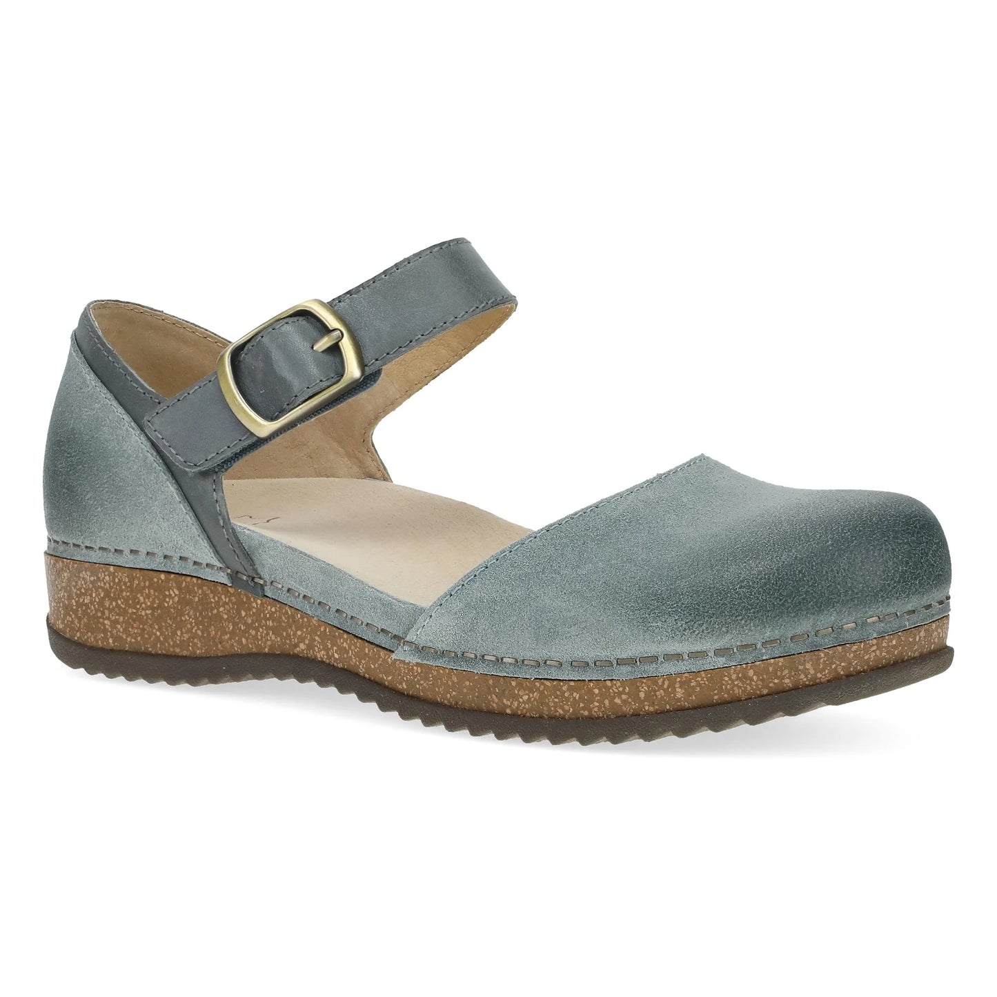 Dansko Women's Mae Mary Jane Clog - Denim Burnished Suede