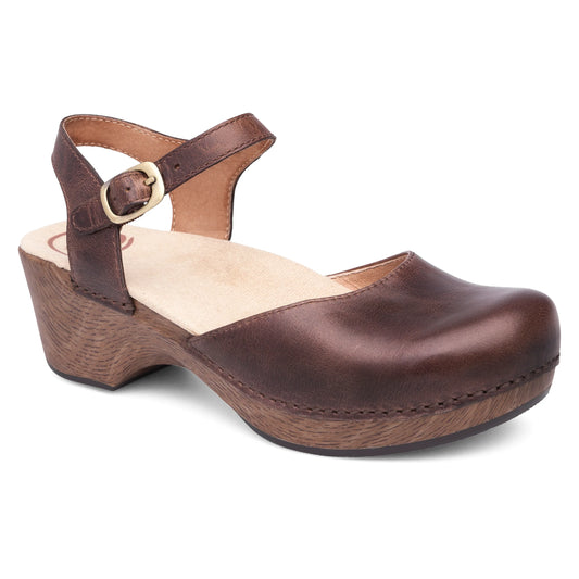 Dansko Women's Sam Vintage Pull Up Sandal - Teak