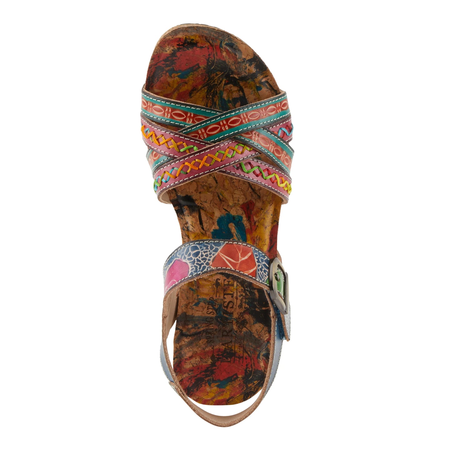 L'artiste by Spring Step Women's Bosquet Wedge Sandals - Navy Multi