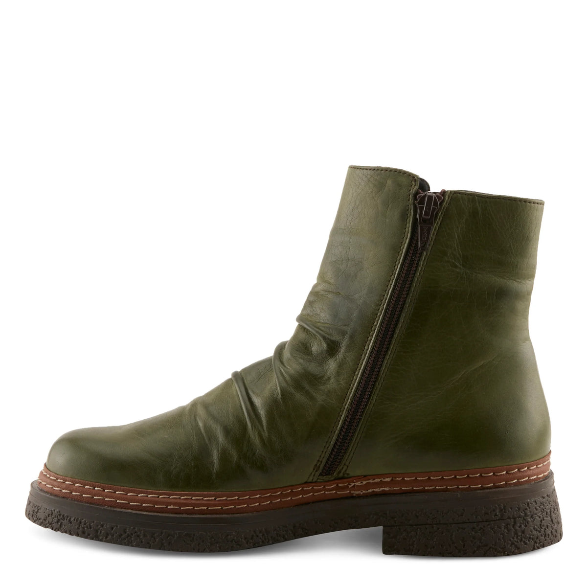Spring Step Women's Bottina Side Zip Boots - Olive Multi
