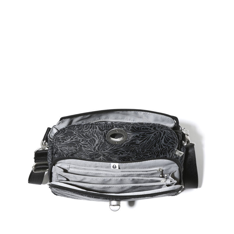 Baggallini Calais Crossbody Bag - Midnight Blossom Print