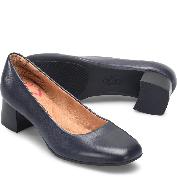 Comfortiva Women's Peach Slip-On Dress Pump - Navy