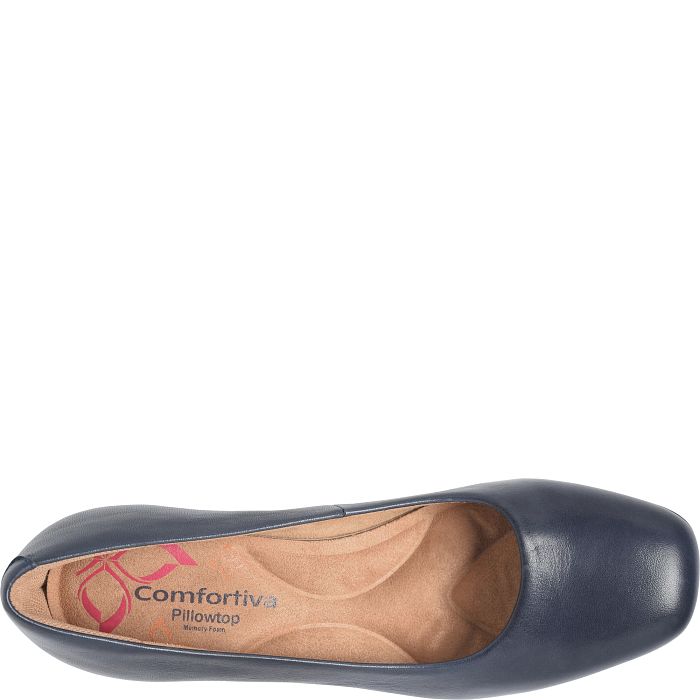 Comfortiva Women's Peach Slip-On Dress Pump - Navy