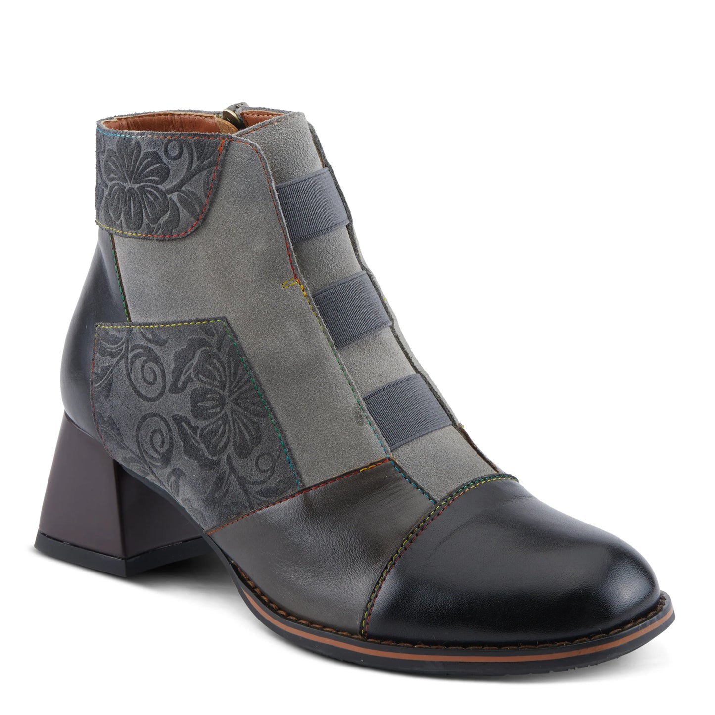 L'Artiste by Spring Step Women's Copine Chunky Heel Bootie - Black Multi