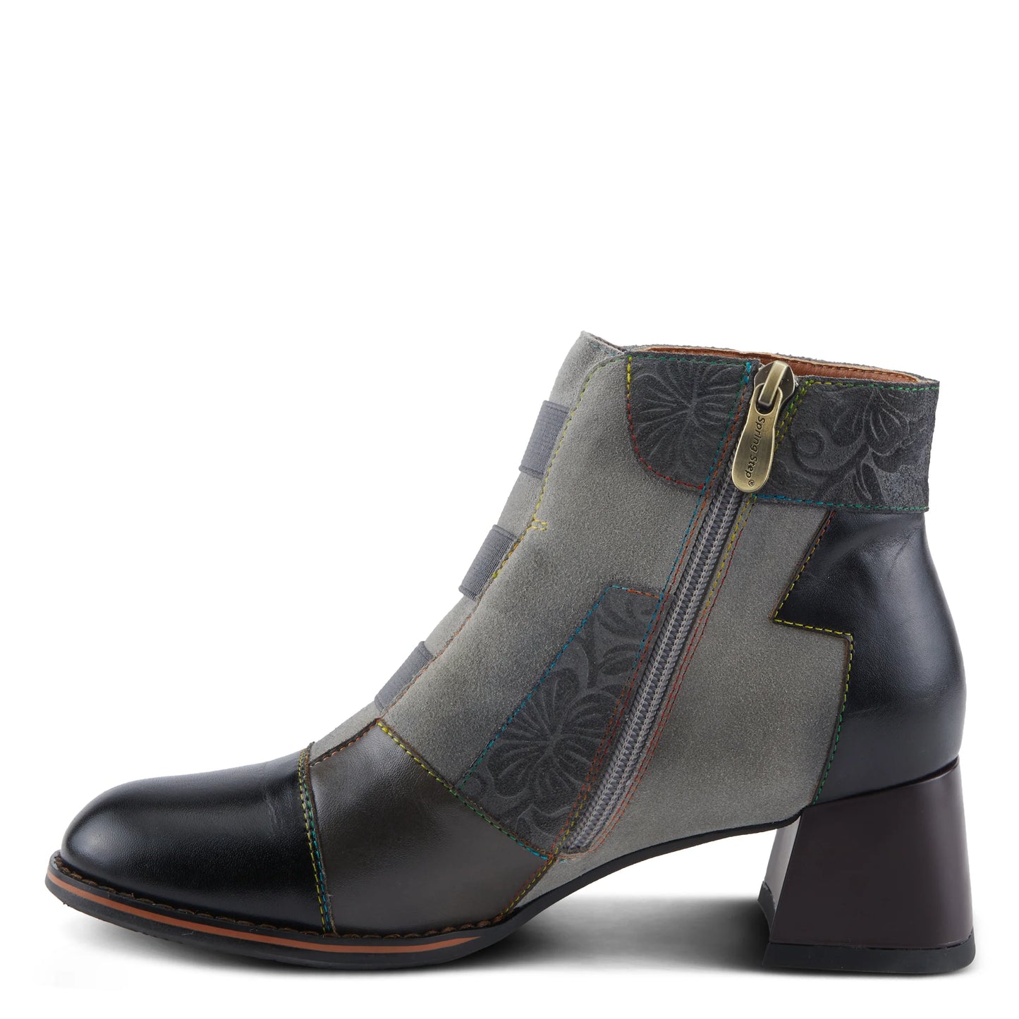 L'Artiste by Spring Step Women's Copine Chunky Heel Bootie - Black Multi