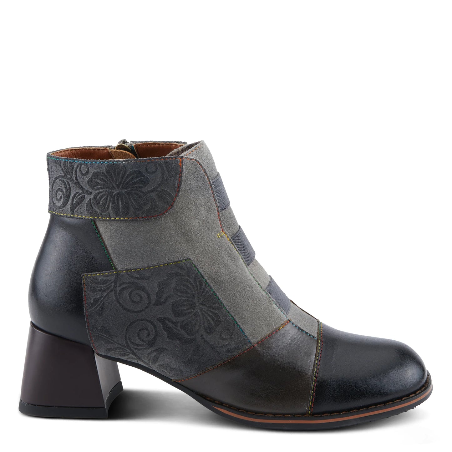 L'Artiste by Spring Step Women's Copine Chunky Heel Bootie - Black Multi