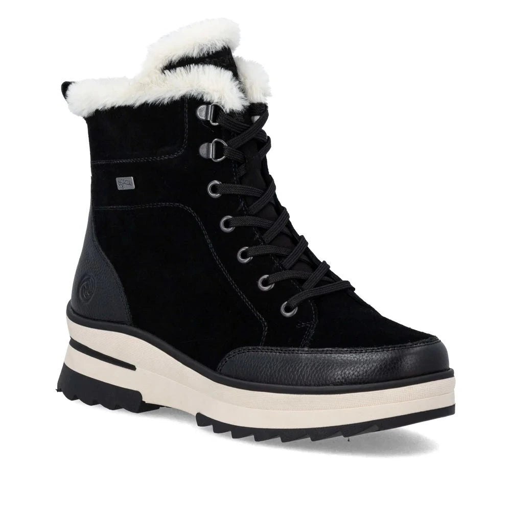 Remonte Women's D2B76 Insulated Waterproof Sidezip Boot - Black