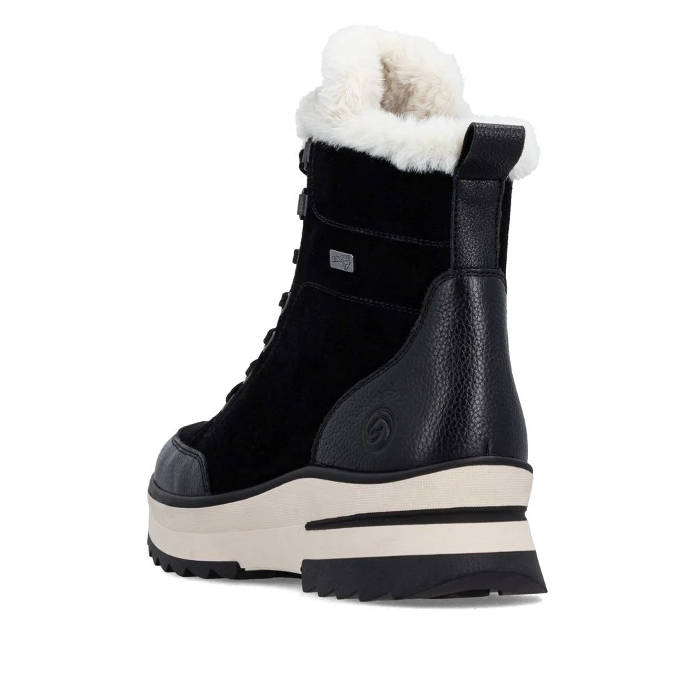 Remonte Women's D2B76 Insulated Waterproof Sidezip Boot - Black