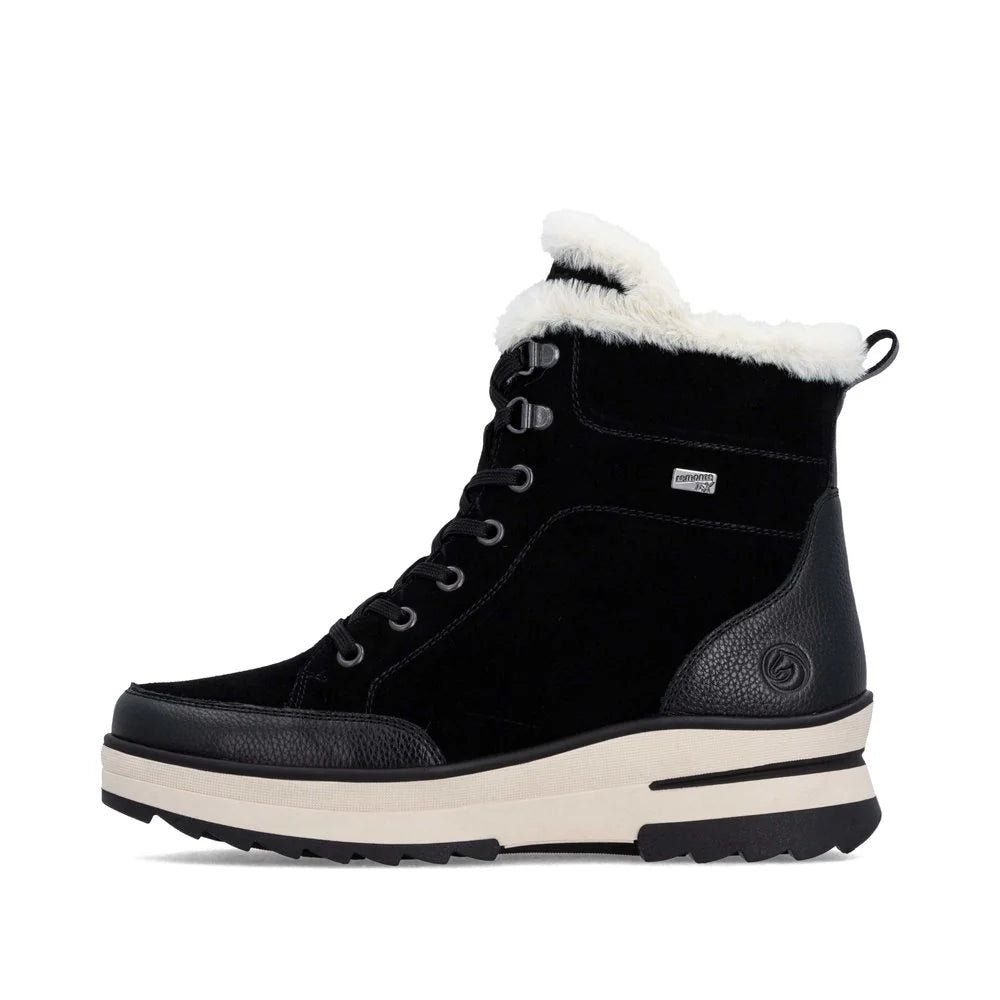 Remonte Women's D2B76 Insulated Waterproof Sidezip Boot - Black