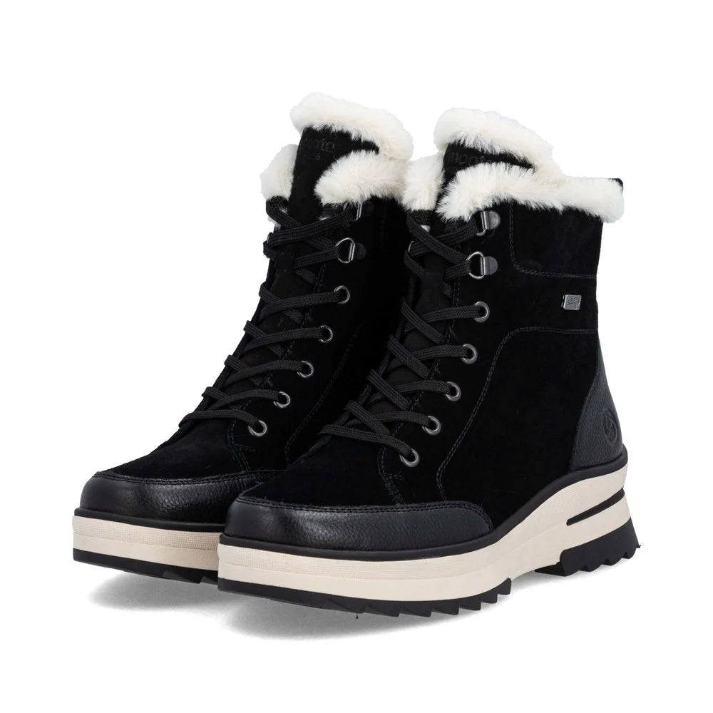 Remonte Women's D2B76 Insulated Waterproof Sidezip Boot - Black