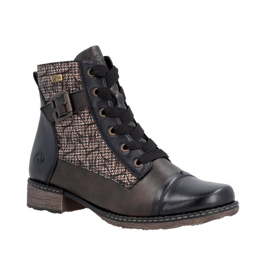 Rieker Women's TEX Waterproof Mid Height Boots - Black Multi