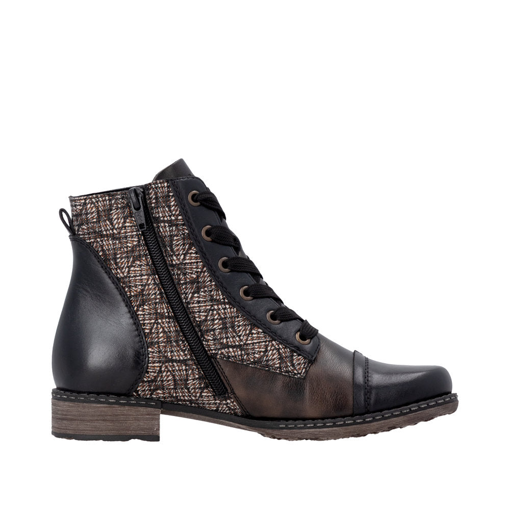 Rieker Women's TEX Waterproof Mid Height Boots - Black Multi
