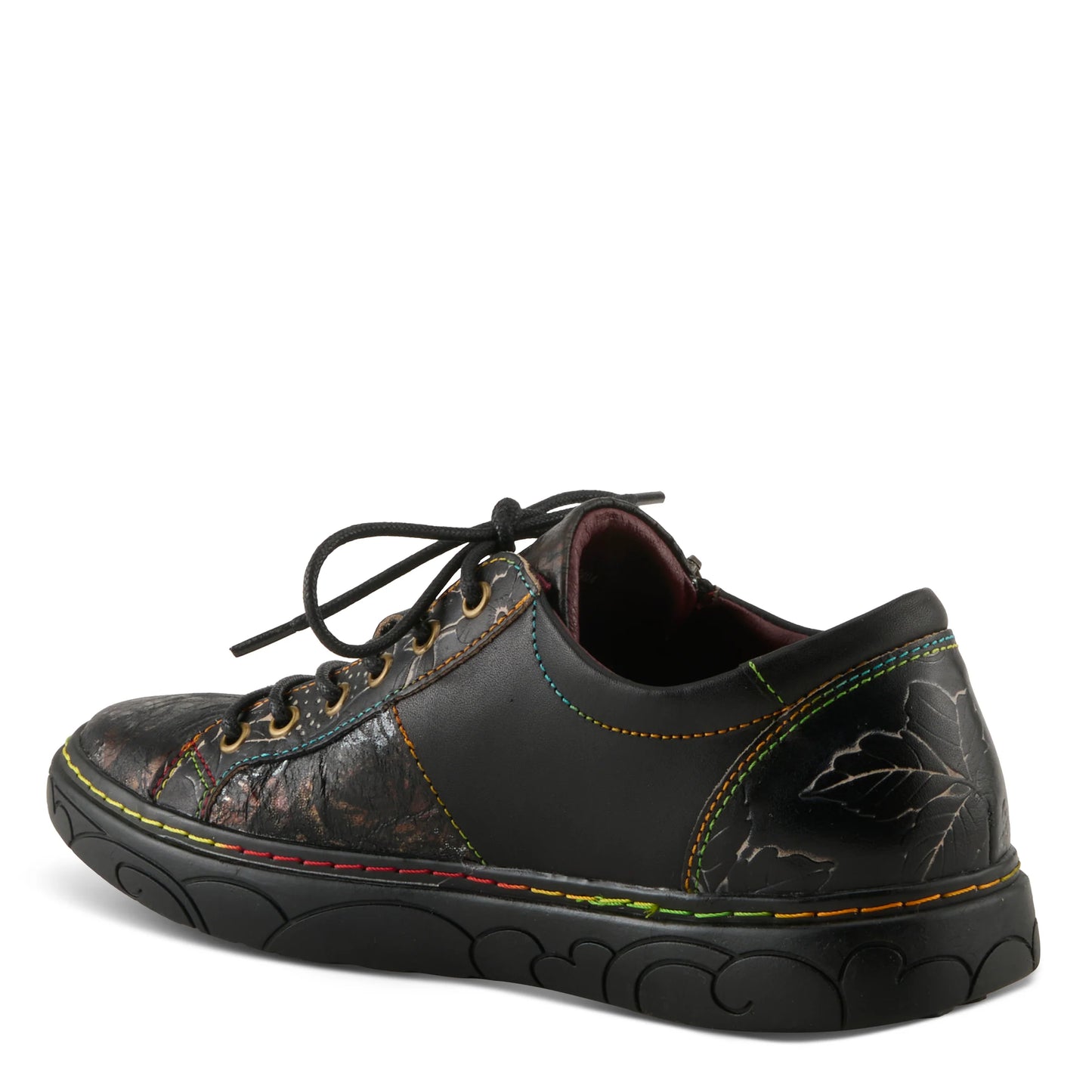 L'Artiste by Spring Step Women's Danli Leather Zipper Sneaker - Black Multi