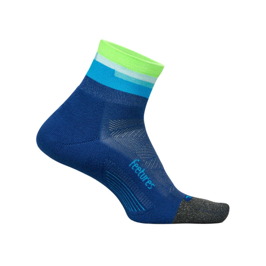 Feetures Unisex Elite Quarter Cushion Sock - Surfboard Blue