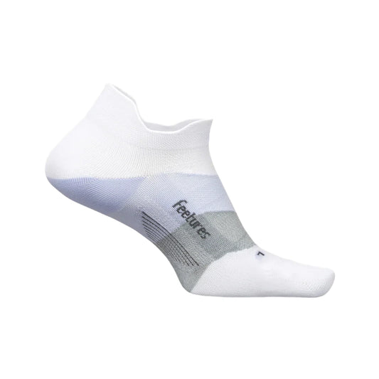 Feetures Women's Elite Ultra No Show Tab Sock - White Lilatech