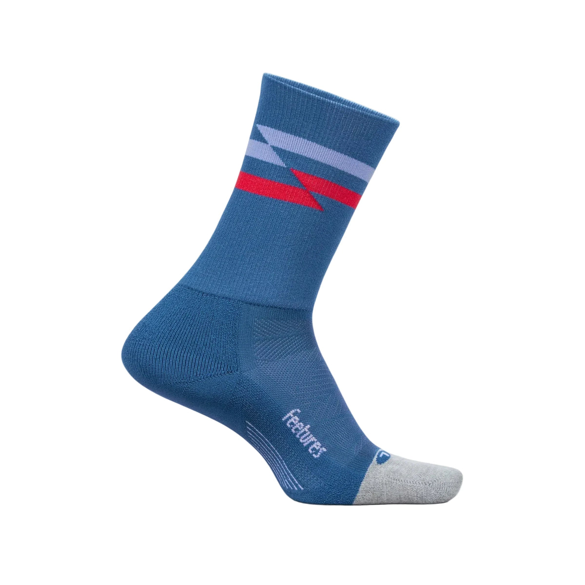 Feetures Elite Light Cushion Mini Crew Socks - Blue Track