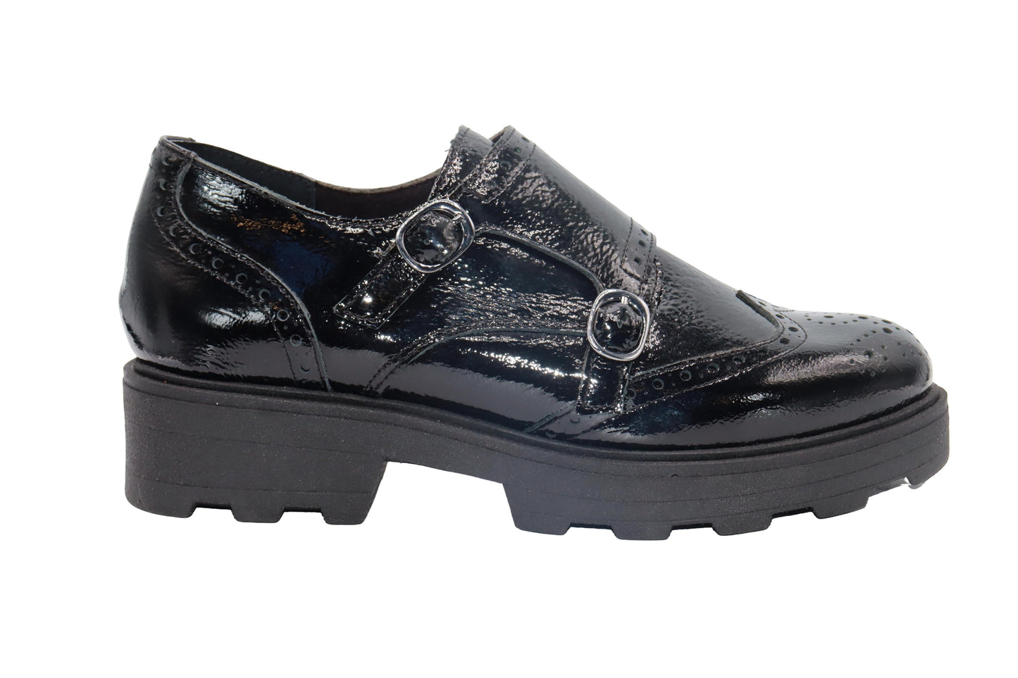 Eric Michael Women's Jaye Monkstrap - Black Patent
