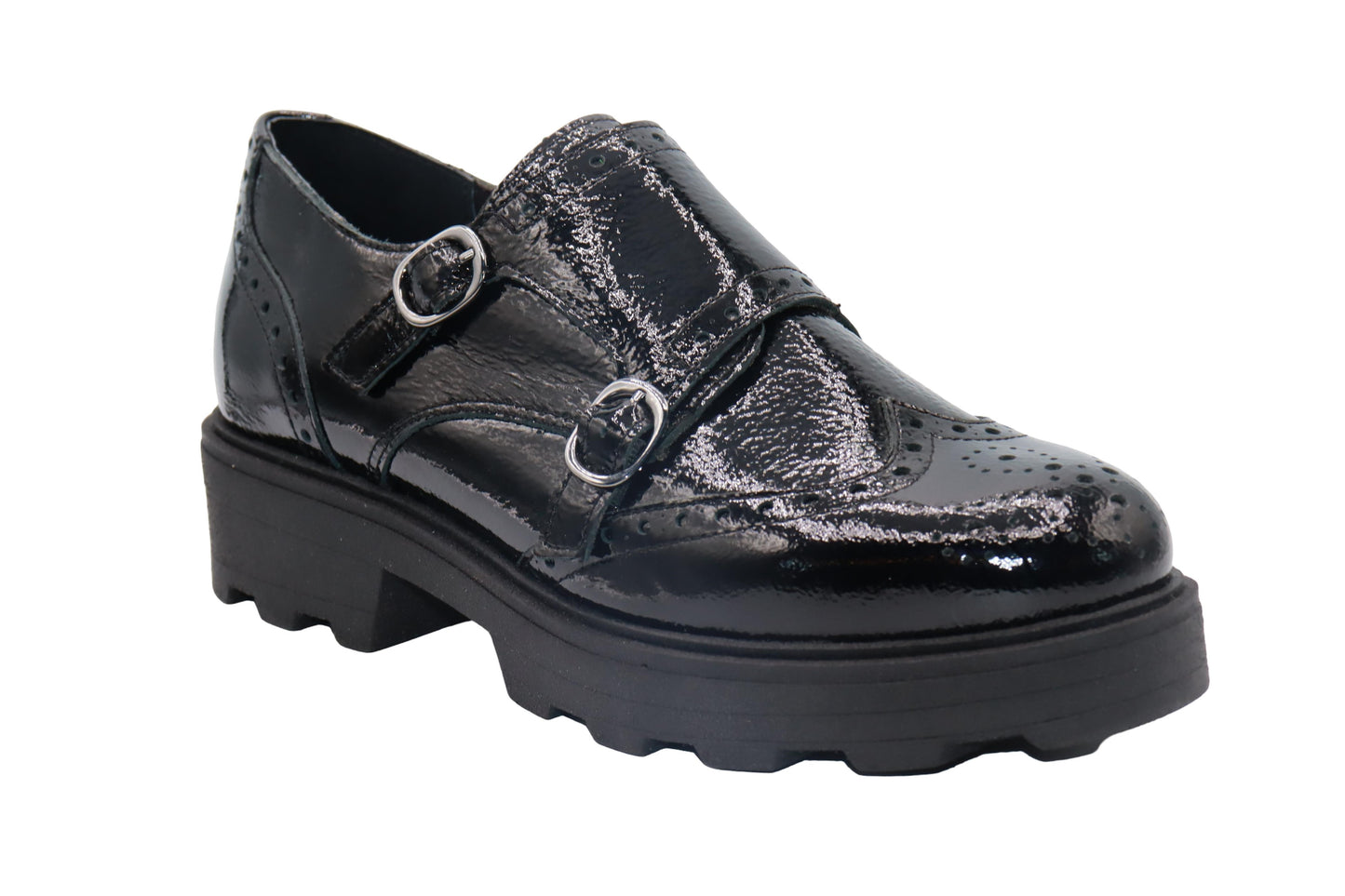 Eric Michael Women's Jaye Monkstrap - Black Patent