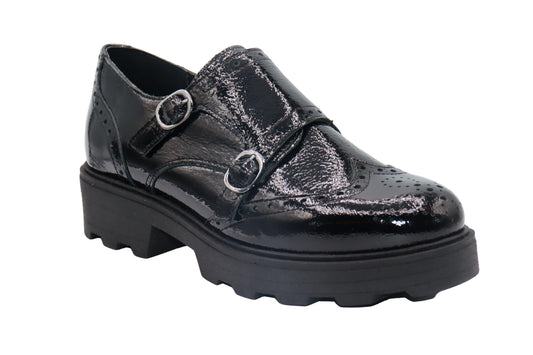 Eric Michael Women's Jaye Monkstrap - Black Patent