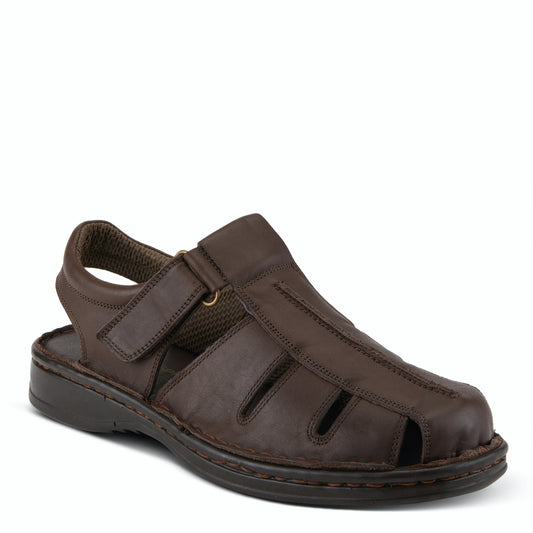 Spring Step Men's Laredo Leather Sandal - Dark Brown