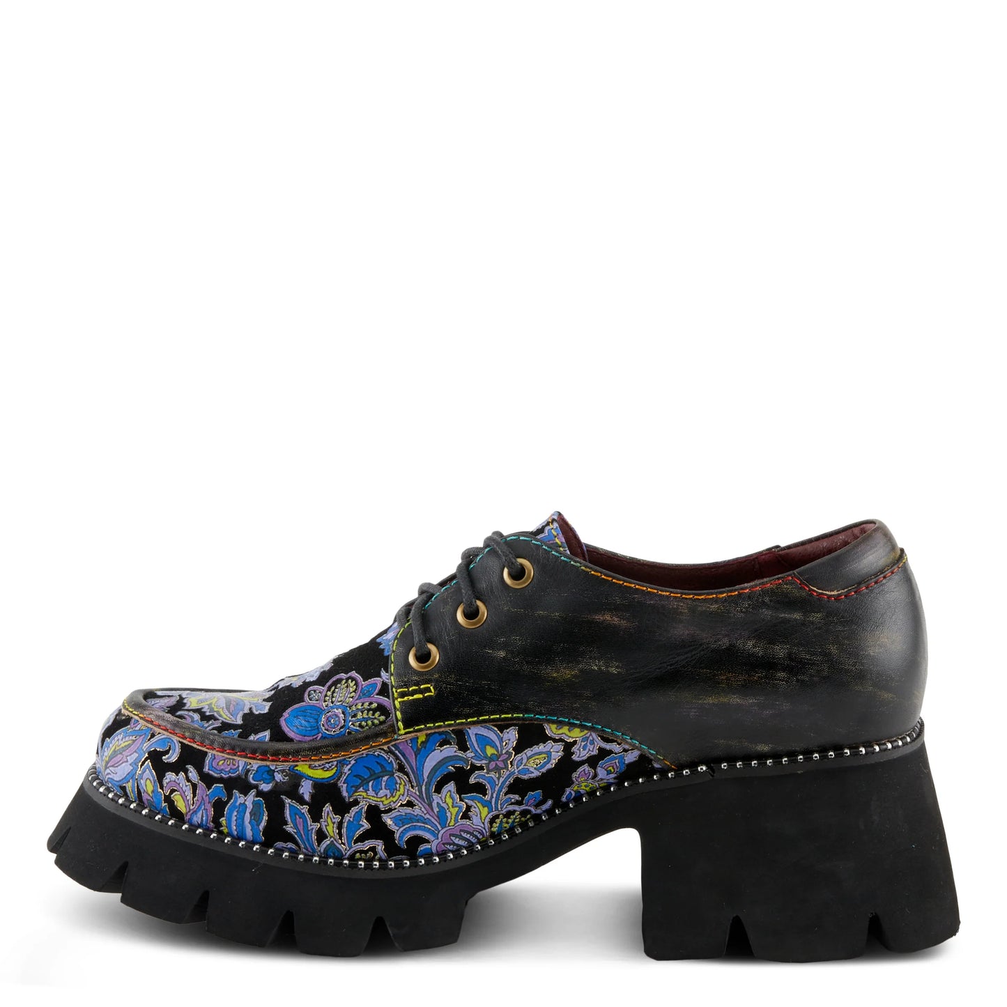 L'Artiste by Spring Step Women's Lugged Heeled Loafer - Blue Multi