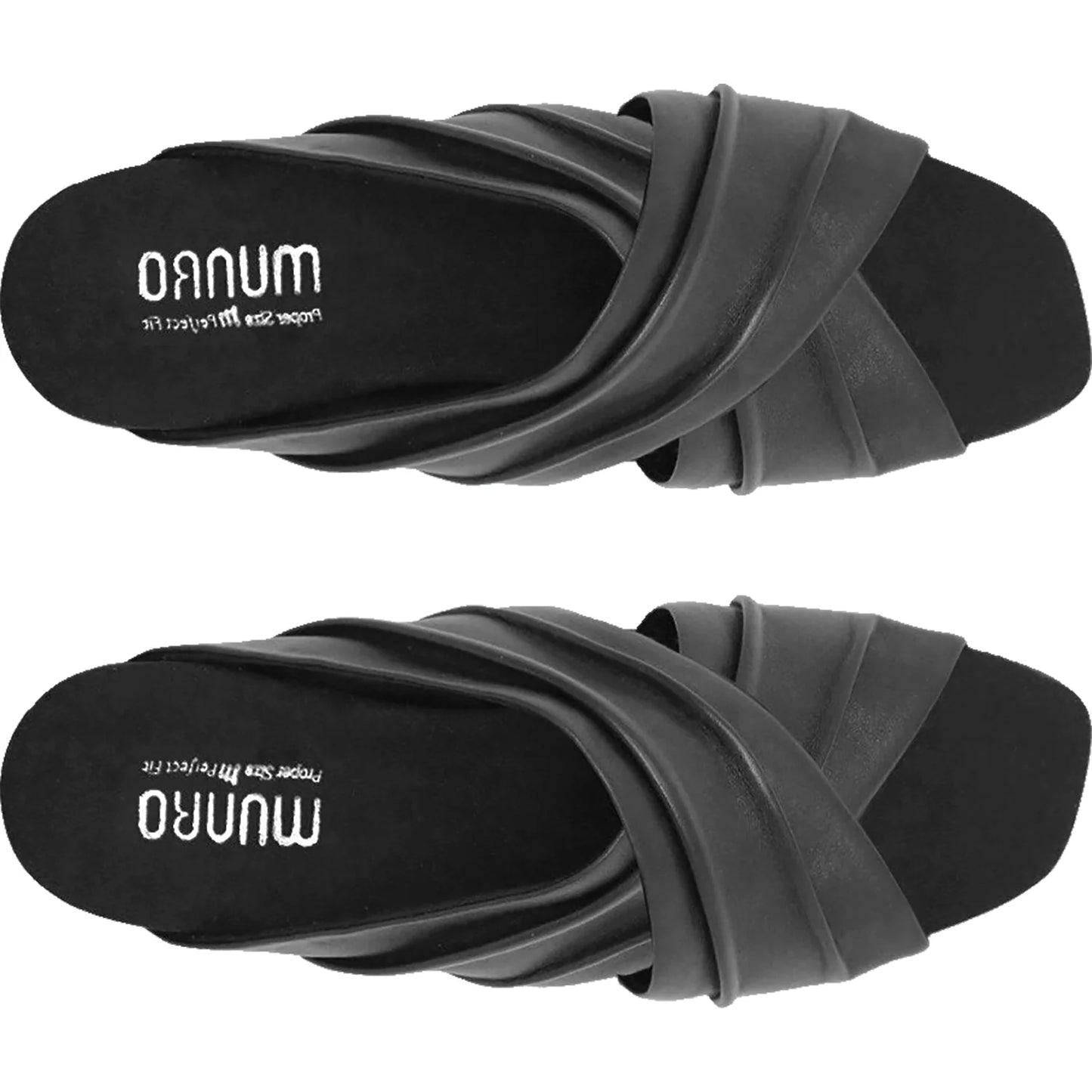 Munro Women's Lee Open Toe Sandal - Black Lamb Leather