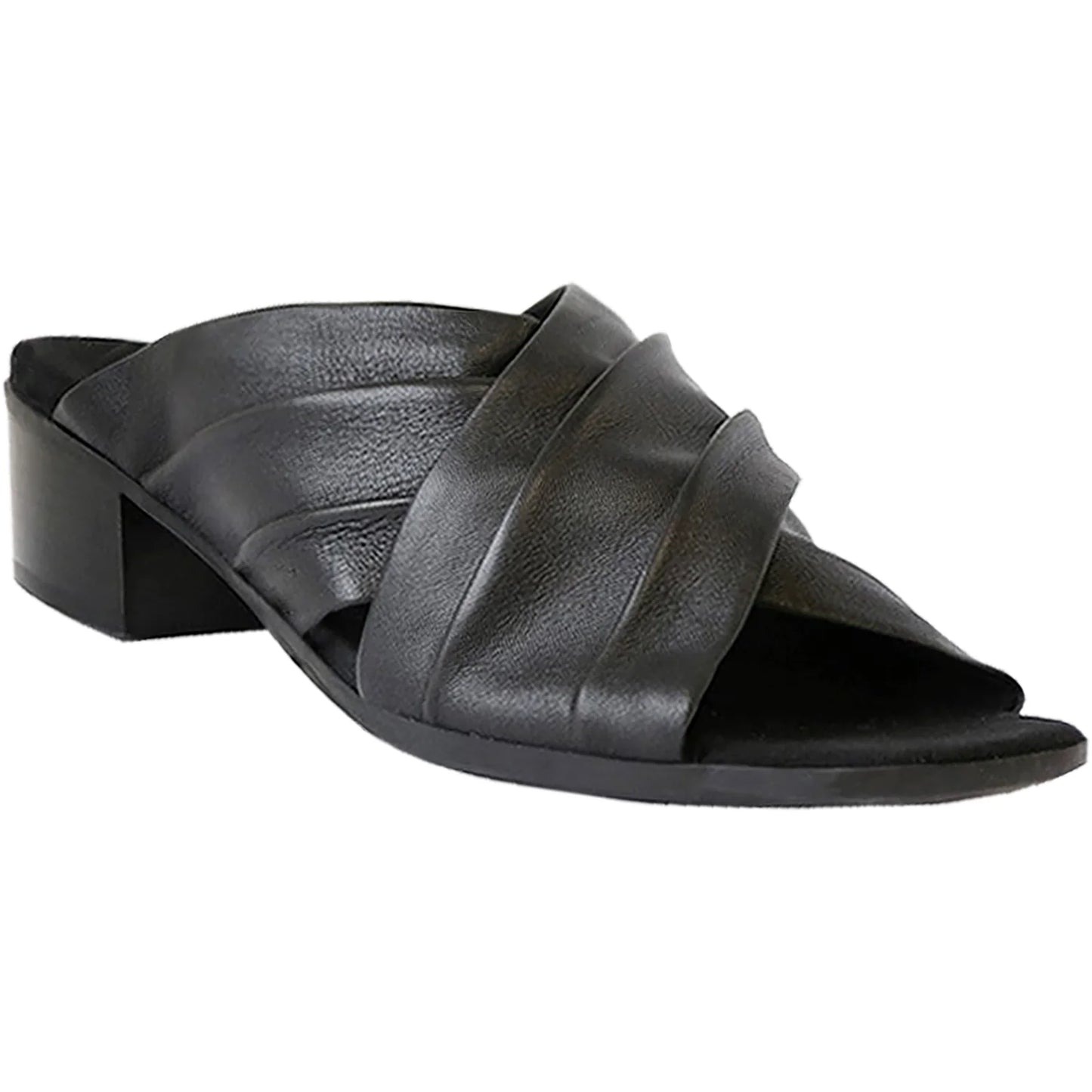 Munro Women's Lee Open Toe Sandal - Black Lamb Leather