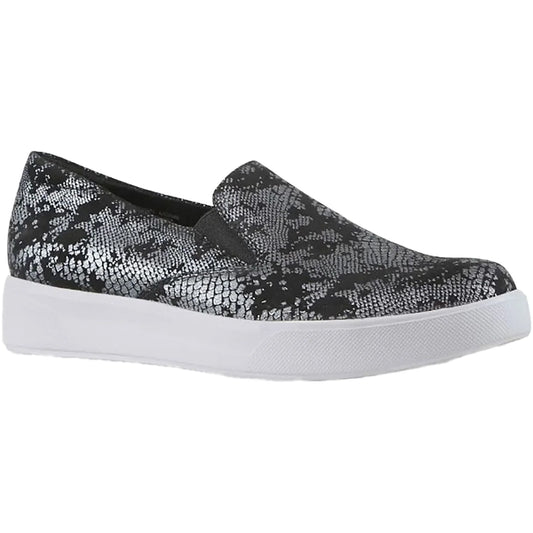 Munro Women's Lennox Slip-On Sneaker - Black Snake Print Suede