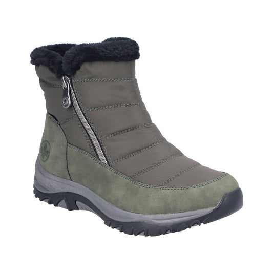 Rieker Women's Julissa Side Zip Boot - Moor/Forest/Nero