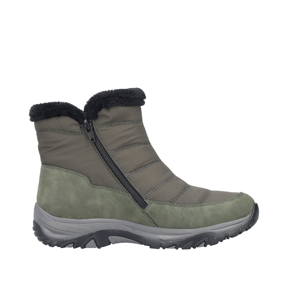Rieker Women's Julissa Side Zip Boot - Moor/Forest/Nero