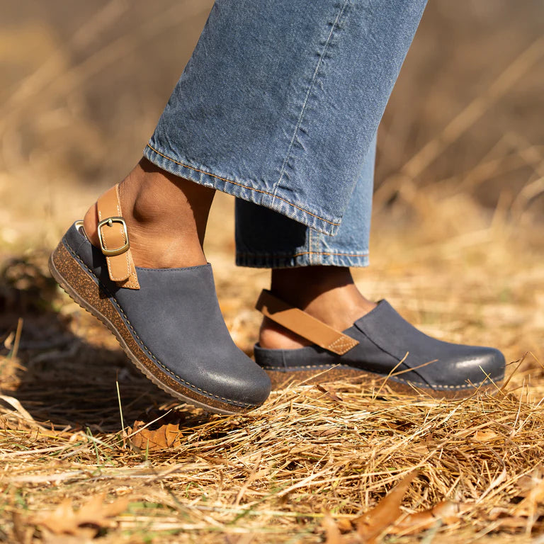 Dansko Women's Merrin Clog - Blue Burnished Suede