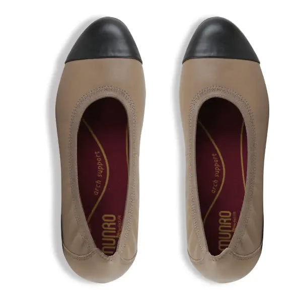 Munro Women's Mila Ballet Flat - Woodsmoke Combo