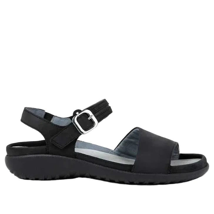 Naot Women's Nagoya Sandal - Ebony Nubuck/Black Leather