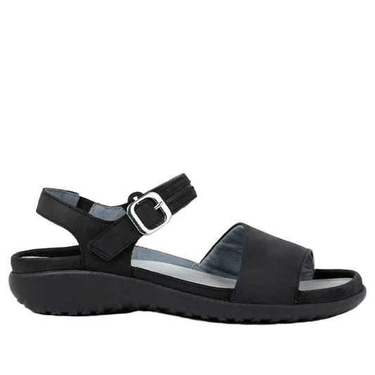Naot Women's Nagoya Sandal - Ebony Nubuck/Black Leather