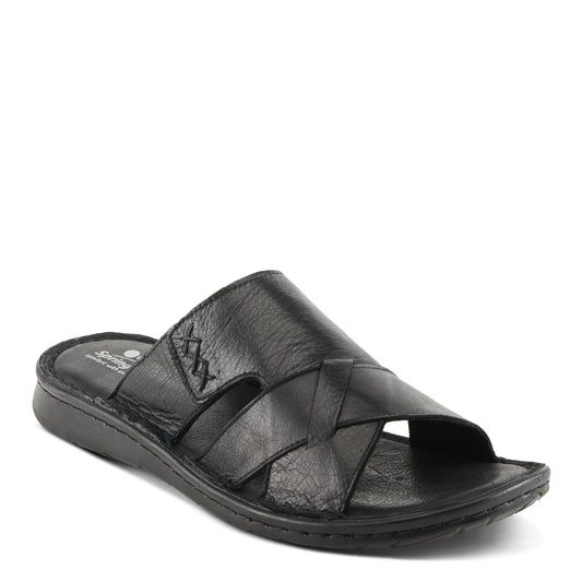 Spring Steps Men's Nunzio Slide In Sandals - Black Leather