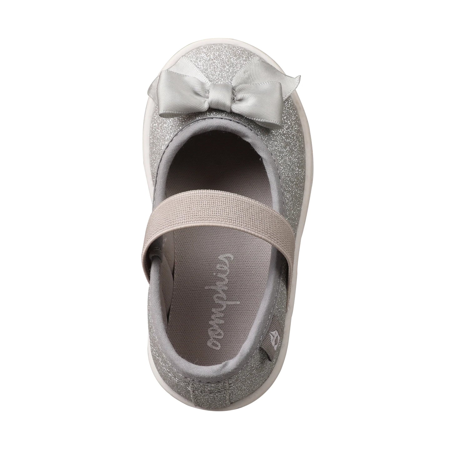 Oomphies Girls' (Sizes 5-12) Quinn Crib Flat - Silver Glitter