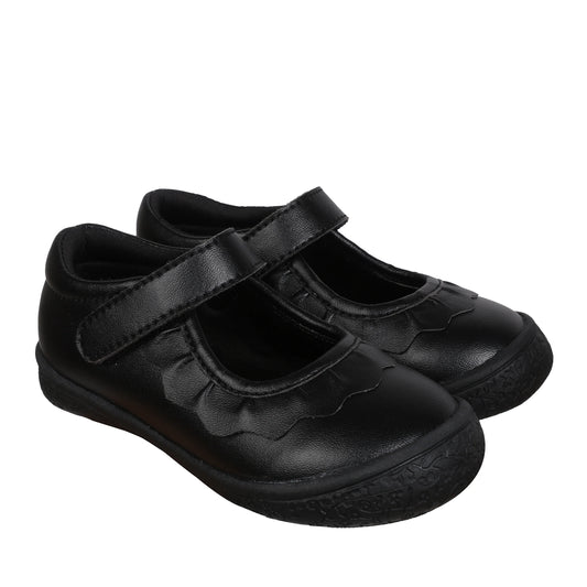 Oomphies Girls' (Sizes 5-3) Amina  Leather Mary Jane - Black/Black