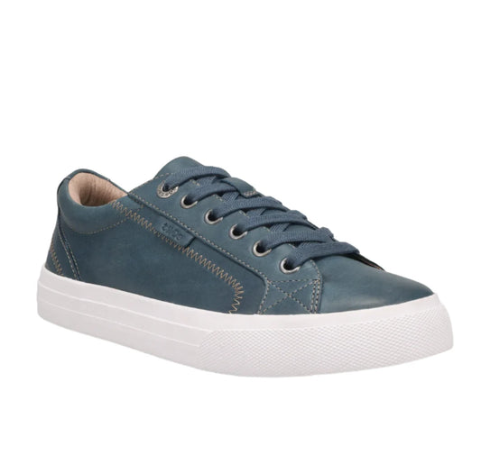 Taos Women's Plim Soul Lux Sneaker - Petrol Blue Leather