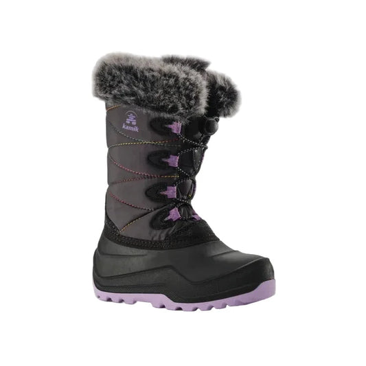 Kamik Kids SnowAngel Winter Boots- Charcoal/Purple