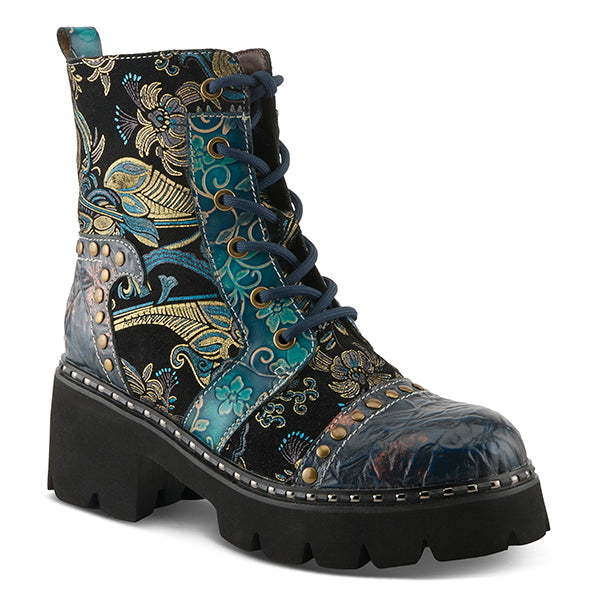 L'Artiste by Spring Step Women's Severity Boots - Blue Multi Leather