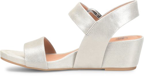 Sofft Women's Leather Wedge Sandal - Silver/Stone