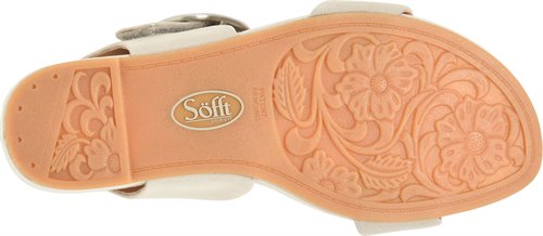 Sofft Women's Leather Wedge Sandal - Silver/Stone