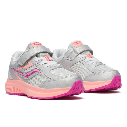 Saucony Big Kid's Cohesion KDZ A/C Sneakers - Silver/Coral