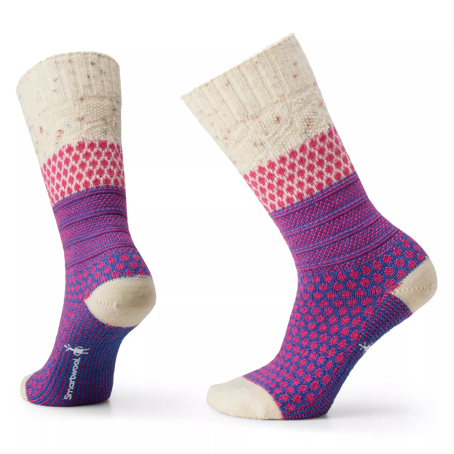 Smartwool Everyday Popcorn Cable Full Cushion Crew Socks - Power Pink