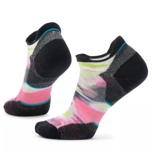 Smartwool Women's Run Targeted Cushion Brushed Print Low Ankle Socks - Power Pink