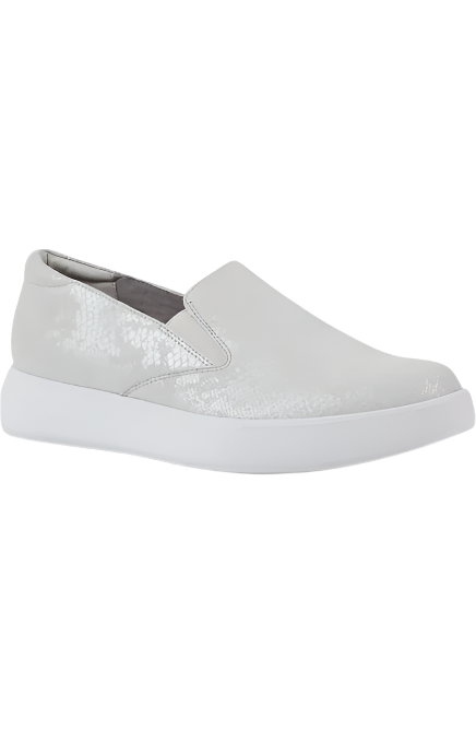 Munro Women's Lennox Slip-On Sneaker - White Snake Print Suede